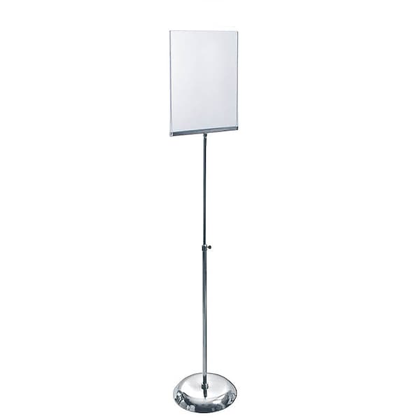 Azar Displays 11"W x 17"H Clear Acrylic Sign Holder W/ Metal Pedestal Stand 300847 - main